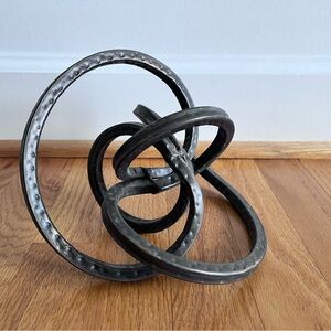 Metal Contemporary Art Sculpture with Intertwined Rings